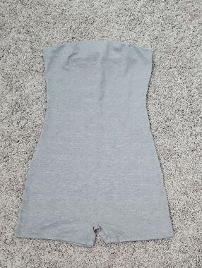 Fashion Nova Gray Strapless Tube Romper